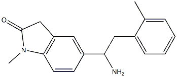 5-[1-amino-2-(2-methylphenyl)ethyl]-1-methyl-2,3-dihydro-1H-indol-2-one 结构式