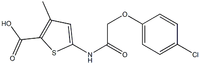 5-[2-(4-chlorophenoxy)acetamido]-3-methylthiophene-2-carboxylic acid Struktur