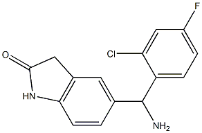 5-[amino(2-chloro-4-fluorophenyl)methyl]-2,3-dihydro-1H-indol-2-one Struktur