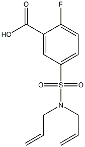 5-[bis(prop-2-en-1-yl)sulfamoyl]-2-fluorobenzoic acid,,结构式