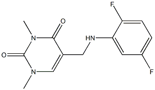 5-{[(2,5-difluorophenyl)amino]methyl}-1,3-dimethyl-1,2,3,4-tetrahydropyrimidine-2,4-dione,,结构式