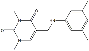 5-{[(3,5-dimethylphenyl)amino]methyl}-1,3-dimethyl-1,2,3,4-tetrahydropyrimidine-2,4-dione,,结构式