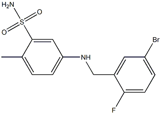 5-{[(5-bromo-2-fluorophenyl)methyl]amino}-2-methylbenzene-1-sulfonamide Structure