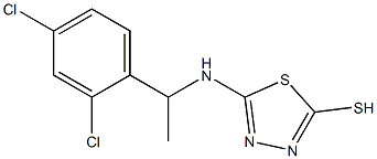 5-{[1-(2,4-dichlorophenyl)ethyl]amino}-1,3,4-thiadiazole-2-thiol,,结构式