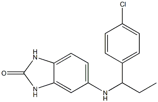 5-{[1-(4-chlorophenyl)propyl]amino}-2,3-dihydro-1H-1,3-benzodiazol-2-one 结构式