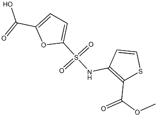 5-{[2-(methoxycarbonyl)thiophen-3-yl]sulfamoyl}furan-2-carboxylic acid Struktur
