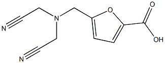 5-{[bis(cyanomethyl)amino]methyl}furan-2-carboxylic acid 化学構造式