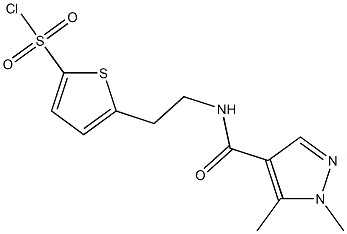 5-{2-[(1,5-dimethyl-1H-pyrazol-4-yl)formamido]ethyl}thiophene-2-sulfonyl chloride