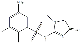 5-amino-2,3-dimethyl-N-(1-methyl-4-oxo-4,5-dihydro-1H-imidazol-2-yl)benzene-1-sulfonamide 结构式