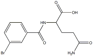 5-amino-2-[(3-bromobenzoyl)amino]-5-oxopentanoic acid Structure