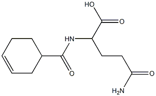 5-amino-2-[(cyclohex-3-en-1-ylcarbonyl)amino]-5-oxopentanoic acid Struktur