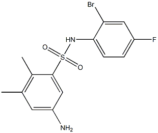 5-amino-N-(2-bromo-4-fluorophenyl)-2,3-dimethylbenzene-1-sulfonamide,,结构式