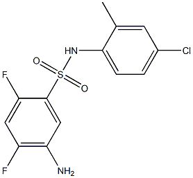 5-amino-N-(4-chloro-2-methylphenyl)-2,4-difluorobenzene-1-sulfonamide,,结构式
