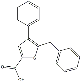5-benzyl-4-phenylthiophene-2-carboxylic acid,,结构式