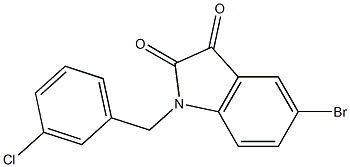 5-bromo-1-[(3-chlorophenyl)methyl]-2,3-dihydro-1H-indole-2,3-dione Struktur