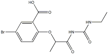 5-bromo-2-({1-[(ethylcarbamoyl)amino]-1-oxopropan-2-yl}oxy)benzoic acid,,结构式