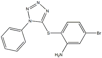 5-bromo-2-[(1-phenyl-1H-1,2,3,4-tetrazol-5-yl)sulfanyl]aniline,,结构式