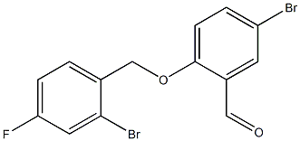 5-bromo-2-[(2-bromo-4-fluorophenyl)methoxy]benzaldehyde,,结构式