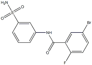 5-bromo-2-fluoro-N-(3-sulfamoylphenyl)benzamide Struktur