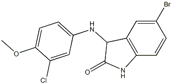 5-bromo-3-[(3-chloro-4-methoxyphenyl)amino]-2,3-dihydro-1H-indol-2-one,,结构式