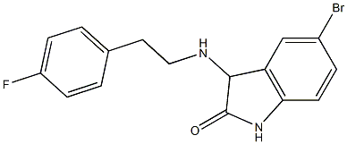 5-bromo-3-{[2-(4-fluorophenyl)ethyl]amino}-2,3-dihydro-1H-indol-2-one,,结构式