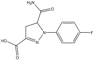 5-carbamoyl-1-(4-fluorophenyl)-4,5-dihydro-1H-pyrazole-3-carboxylic acid Structure