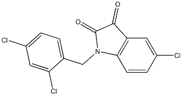 5-chloro-1-[(2,4-dichlorophenyl)methyl]-2,3-dihydro-1H-indole-2,3-dione Struktur