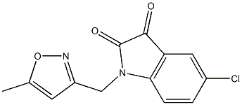 5-chloro-1-[(5-methyl-1,2-oxazol-3-yl)methyl]-2,3-dihydro-1H-indole-2,3-dione,,结构式