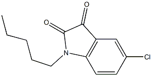 5-chloro-1-pentyl-2,3-dihydro-1H-indole-2,3-dione 化学構造式