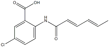 5-chloro-2-(hexa-2,4-dienamido)benzoic acid Structure