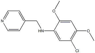 5-chloro-2,4-dimethoxy-N-(pyridin-4-ylmethyl)aniline,,结构式