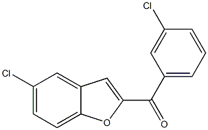 5-chloro-2-[(3-chlorophenyl)carbonyl]-1-benzofuran,,结构式