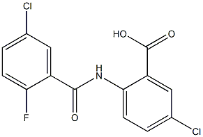 5-chloro-2-[(5-chloro-2-fluorobenzene)amido]benzoic acid,,结构式