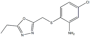 5-chloro-2-{[(5-ethyl-1,3,4-oxadiazol-2-yl)methyl]sulfanyl}aniline Struktur