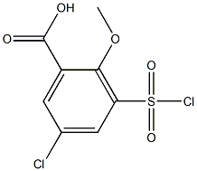 5-chloro-3-(chlorosulfonyl)-2-methoxybenzoic acid Struktur