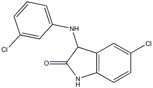 5-chloro-3-[(3-chlorophenyl)amino]-2,3-dihydro-1H-indol-2-one,,结构式