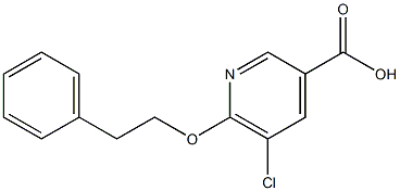 5-chloro-6-(2-phenylethoxy)pyridine-3-carboxylic acid,,结构式