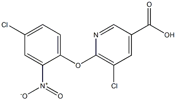 5-chloro-6-(4-chloro-2-nitrophenoxy)pyridine-3-carboxylic acid Struktur