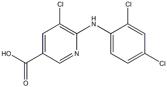 5-chloro-6-[(2,4-dichlorophenyl)amino]pyridine-3-carboxylic acid,,结构式