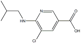 5-chloro-6-[(2-methylpropyl)amino]pyridine-3-carboxylic acid,,结构式