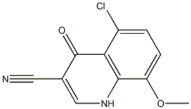 5-chloro-8-methoxy-4-oxo-1,4-dihydroquinoline-3-carbonitrile,,结构式