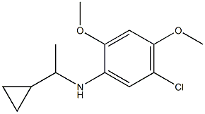 5-chloro-N-(1-cyclopropylethyl)-2,4-dimethoxyaniline Struktur
