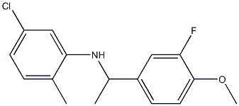 5-chloro-N-[1-(3-fluoro-4-methoxyphenyl)ethyl]-2-methylaniline 化学構造式