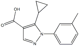 5-cyclopropyl-1-(3-methylphenyl)-1H-pyrazole-4-carboxylic acid,,结构式