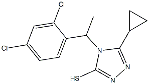 5-cyclopropyl-4-[1-(2,4-dichlorophenyl)ethyl]-4H-1,2,4-triazole-3-thiol Struktur