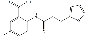 5-fluoro-2-[3-(furan-2-yl)propanamido]benzoic acid Struktur