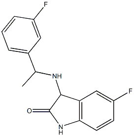 5-fluoro-3-{[1-(3-fluorophenyl)ethyl]amino}-2,3-dihydro-1H-indol-2-one,,结构式