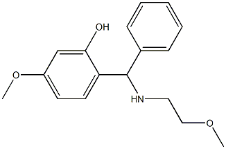 5-methoxy-2-{[(2-methoxyethyl)amino](phenyl)methyl}phenol Struktur