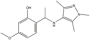 5-methoxy-2-{1-[(1,3,5-trimethyl-1H-pyrazol-4-yl)amino]ethyl}phenol,,结构式