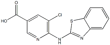 6-(1,3-benzothiazol-2-ylamino)-5-chloropyridine-3-carboxylic acid Structure